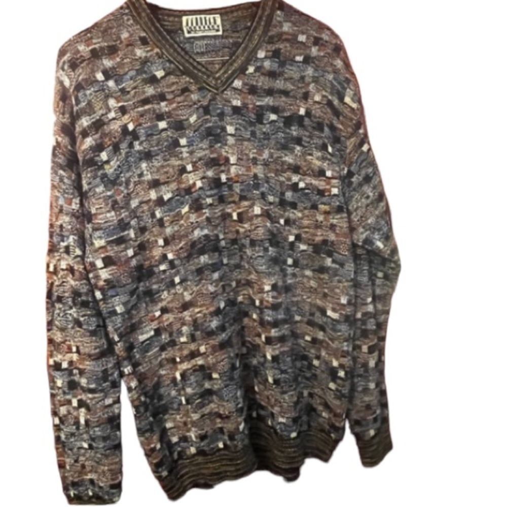 Vintage College by Marcazzani Bill Cosby Style Sz L Knitted Sweater Italy Made - Picture 4 of 10